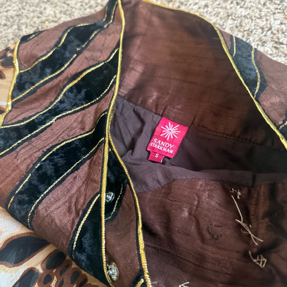 Vintage Sandy Starkman 80s-90s Geometric Mixed Animal Print Asymmetrical Skirt S - Picture 8 of 9